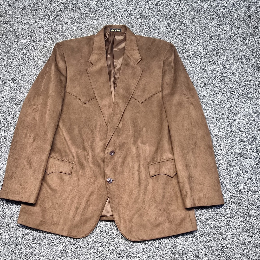 Circle S faux suede western sport coat Men Size 48r Brown